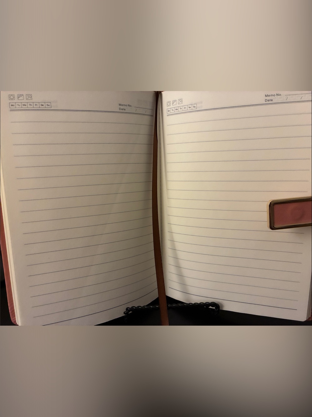Peach Faux Leather Journal Notebook with Gold Magnetic 🧲 Buckle - Picture 2 of 2
